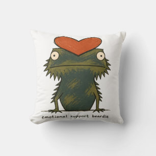 Coussin Soutien émotionnel Beardie Dragon barbu Art