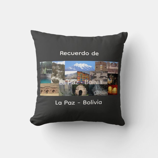 Coussin Souvenir de La Paz Bolivie (Recto)