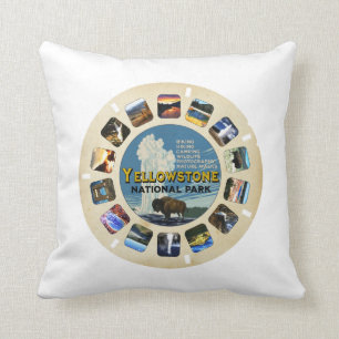 Coussin Souvenir du parc national Retro Vintage Yellowston