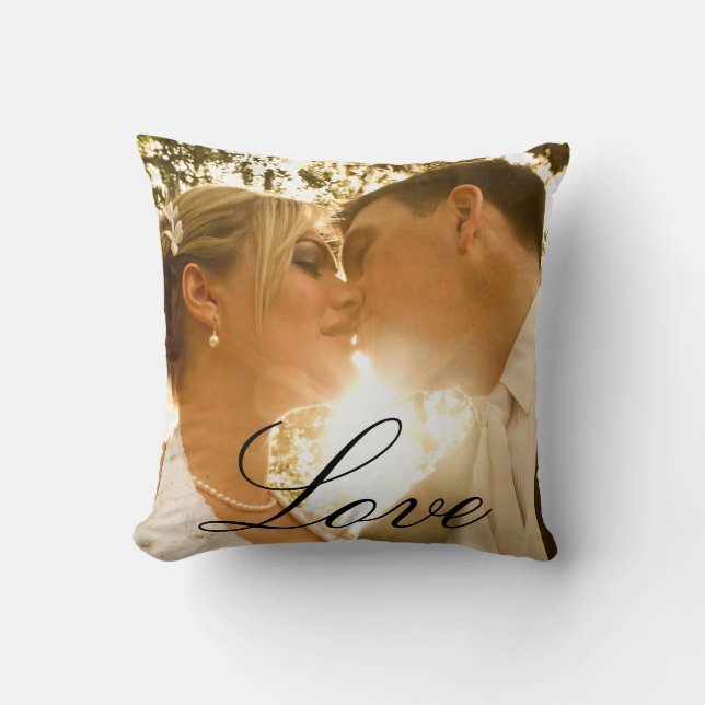 Coussin Souvenir fait sur commande de photo de mariage (Recto)
