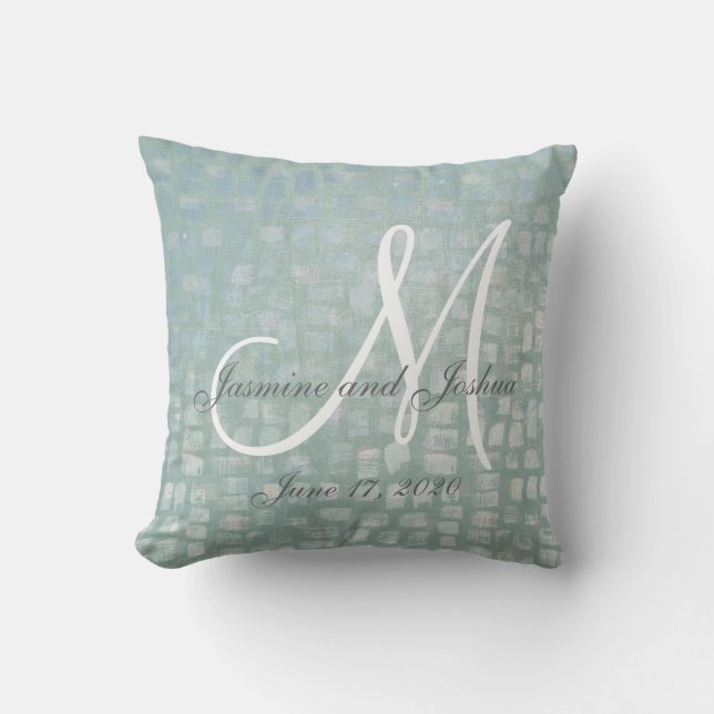 Coussin Souvenir géométrique de mariage de monogramme de (Recto)