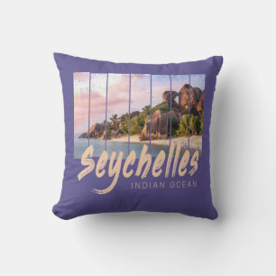 Coussin Souvenir indien de l'Ocean vintage sunset