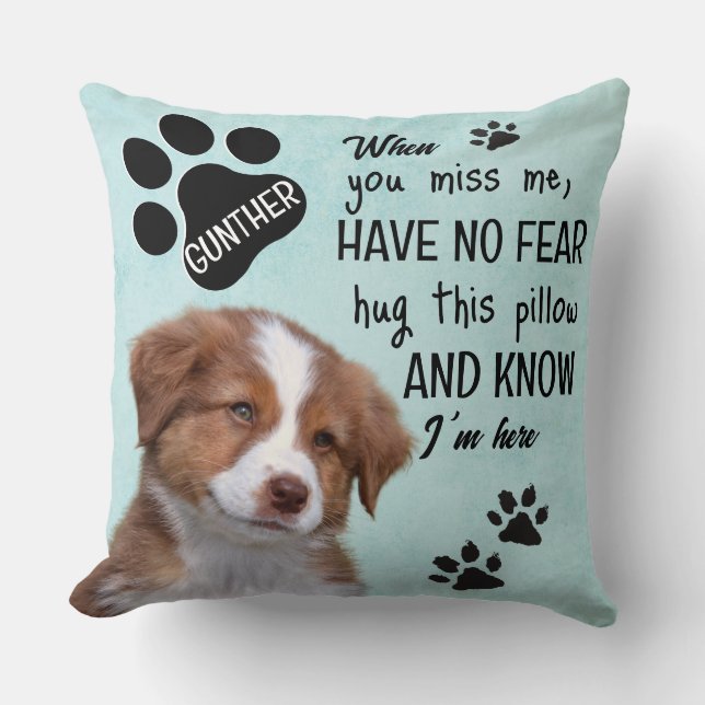 Coussin Souvenir personnalisé du chien (Recto)