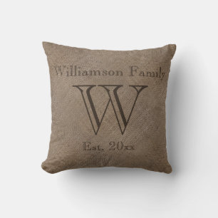 Coussin Souvenir rustique fait sur commande de famille de