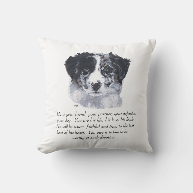 Coussin Souvenirs Border Collie (Recto)