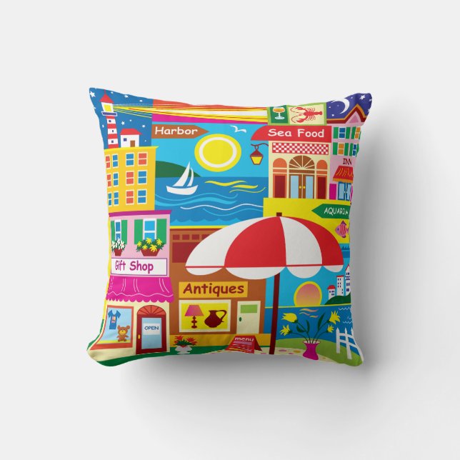 Coussin Souvenirs du bord de mer (Recto)