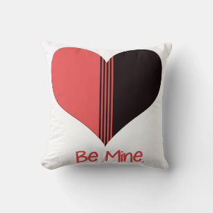 Coussin Soyez à moi Valentine Red Stripe Heart