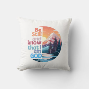 Coussin Soyez calme et sachez que je suis Dieu Bible Verse