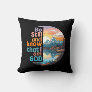 Coussin Soyez calme et sachez que je suis Dieu Bible Verse