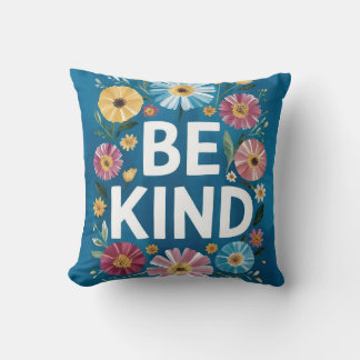 Coussin Soyez comme avec les fleurs et Aqua Arrière - plan