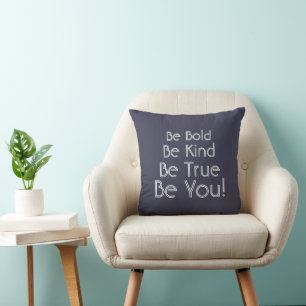 Coussin Soyez Gentil Positivité Citation Inspirante Bleu B
