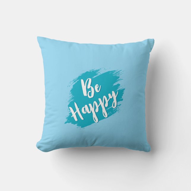 Coussin soyez heureux texte (Recto)