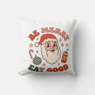 Coussin Soyez Joyeux Mangez Bon Noël Père Noël Soda Canne