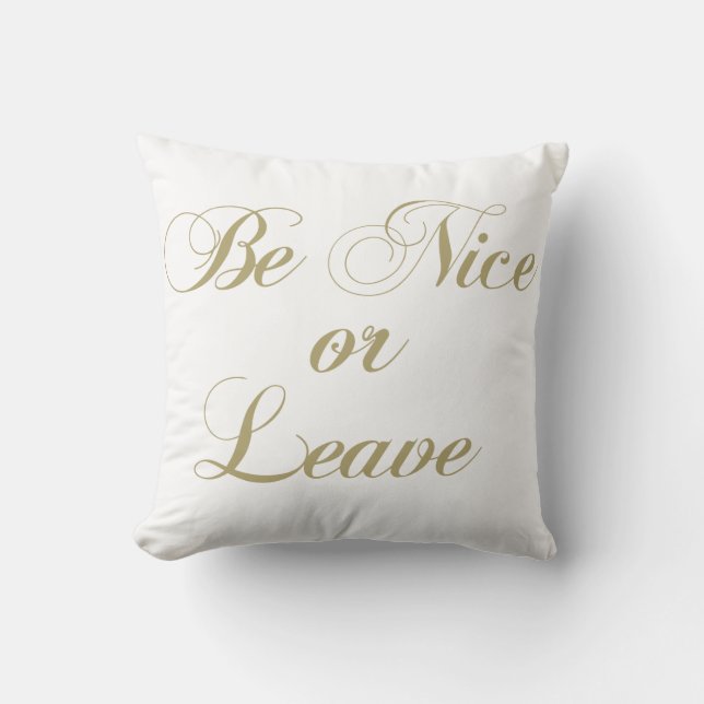 Coussin Soyez Nice ou laissez le carreau (Recto)