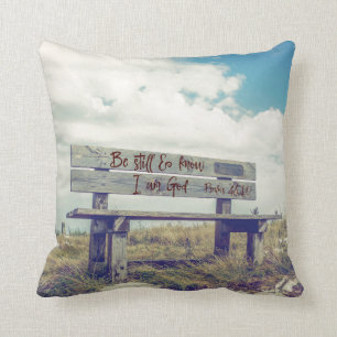 Coussin Soyez toujours et sachez que je suis Dieu Bible Ve