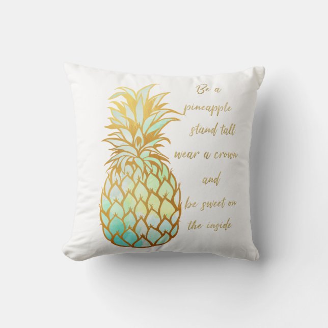 Coussin Soyez un carreau d'ananas dans les tons de vert/de (Recto)