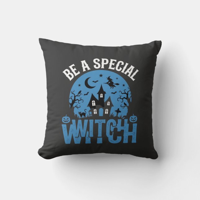 Coussin Soyez un design de Halloween de sorcière spéciale_ (Recto)