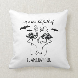 Coussin Soyez un Flamant rose de squelette de Flaminghoul 
