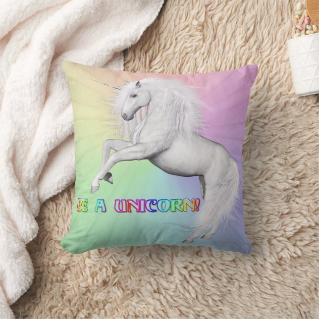 Coussin Soyez Unique, Soyez une Licorne (Couverture)