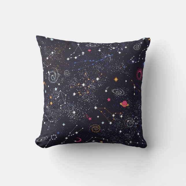 Coussin Space Galaxy constellation sans couture motif (Recto)