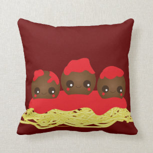 Coussin Spaghetti de Kawaii et carreau de boulettes de