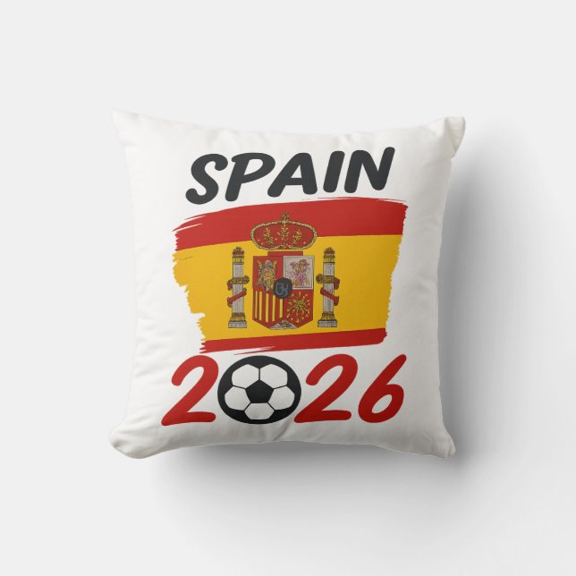 Coussin Spain 2026 Soccer Fan Design with Flag Colors (Recto)