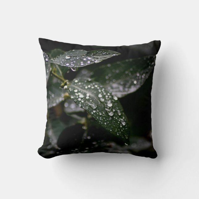Coussin Sparkling Raindrop Leaf (Recto)