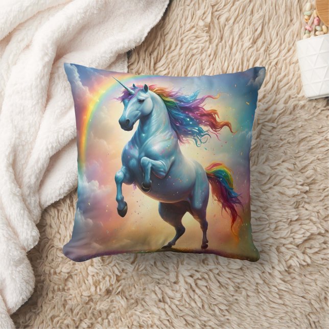 Coussin Spectre céleste : Arc de la licorne arc-en-ciel (Couverture)