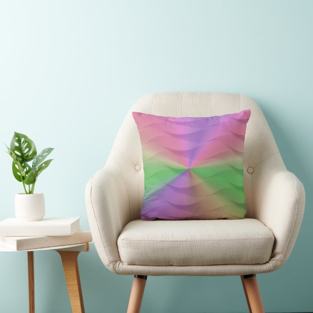 Coussin Spectre de tissage arc-en-ciel (Chaise)