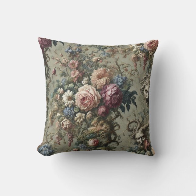 Coussin Spectres de bois - gothique victorien (Recto)