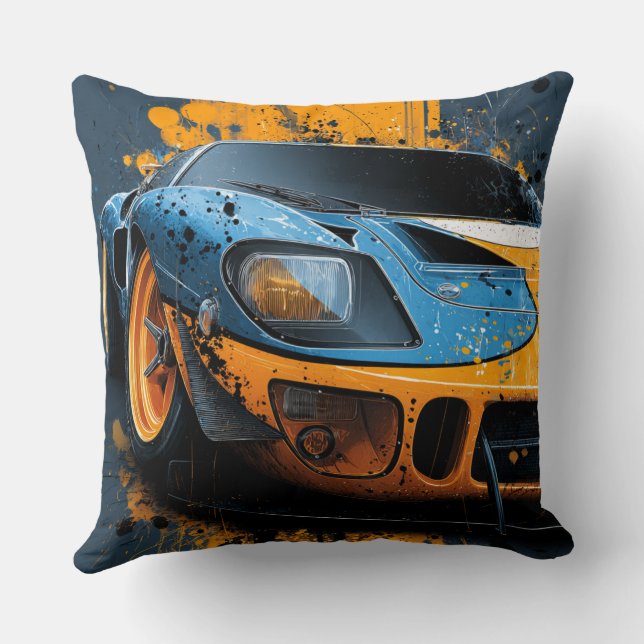 Coussin Speed & Splatter – The Ford GT40 Gulf Legacy (Verso)