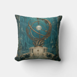 Coussin Sphère Armillaire Sous-Marine Palais Turquoise