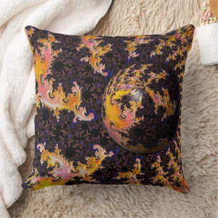 Coussin Sphère de tempête de feu fractale