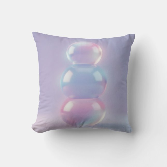 Coussin Sphères empilées pastel iridescent rêveur  (Recto)