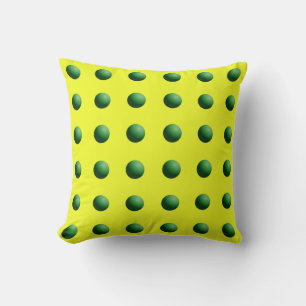 Coussin Sphères vertes sur jaune
