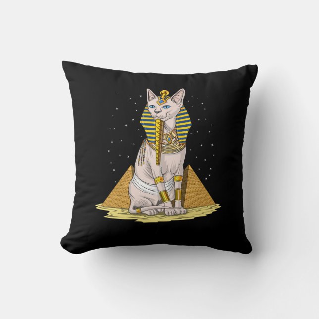 Coussin Sphynx Cat Bastet d'Egypte Déesse ancienne (Recto)
