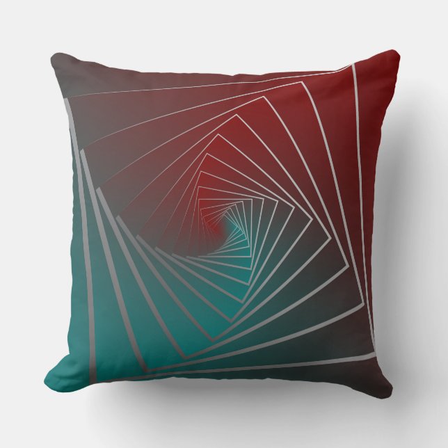 Coussin Spinale bordeaux turquoise (Recto)