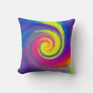 Coussin Spirale Abstraite Groovy Tourbillonnante