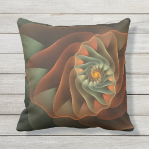 Coussin Spirale abstraite orange et verte de Tropicanna