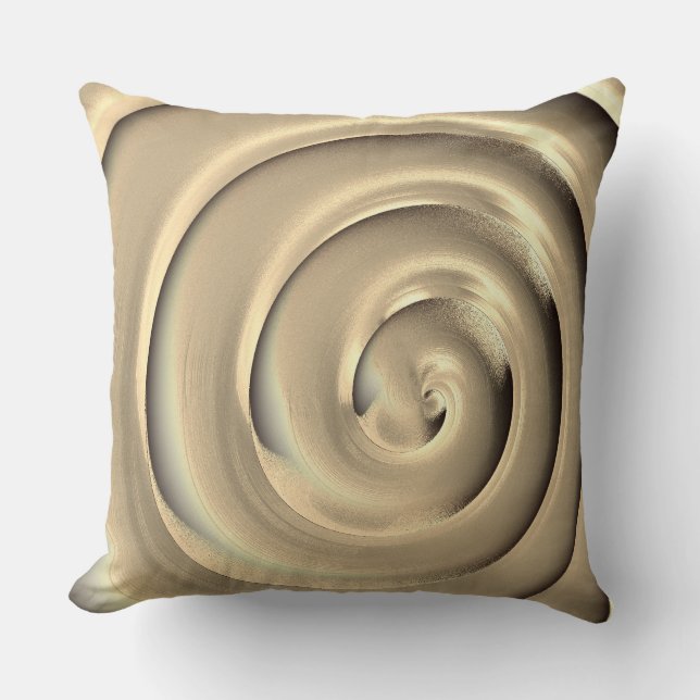 Coussin spirale géante "or" sur l'arrière - plan noir (Recto)