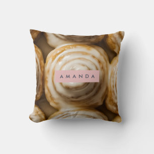 Coussin Spirale personnalisée de roulé à la cannelle cosy