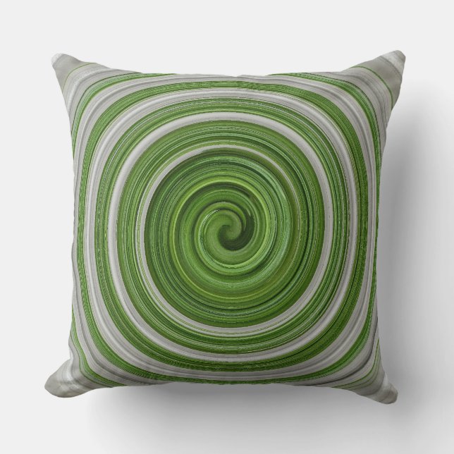 Coussin Spirale verte et blanche (Recto)