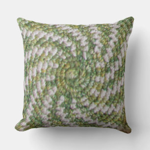 Coussin - Spirales blanches et vertes