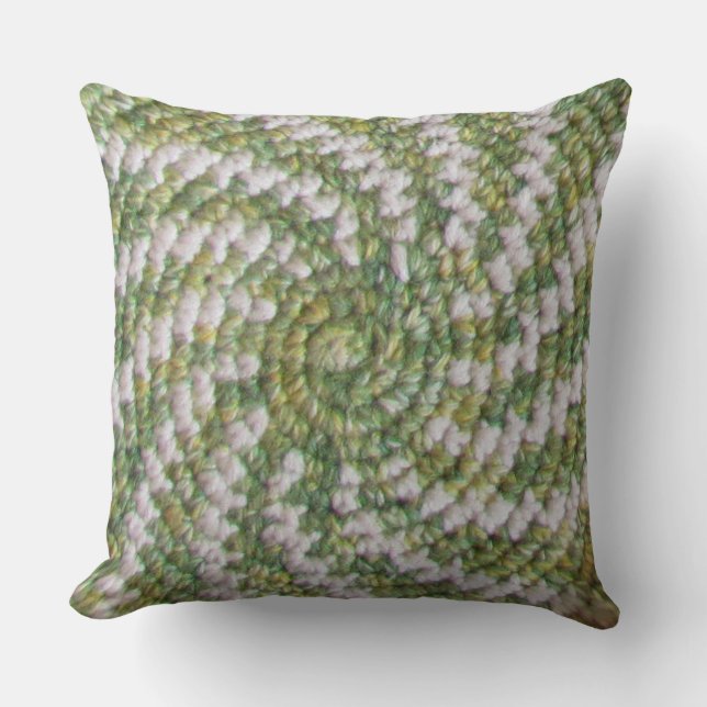 Coussin - Spirales blanches et vertes (Recto)