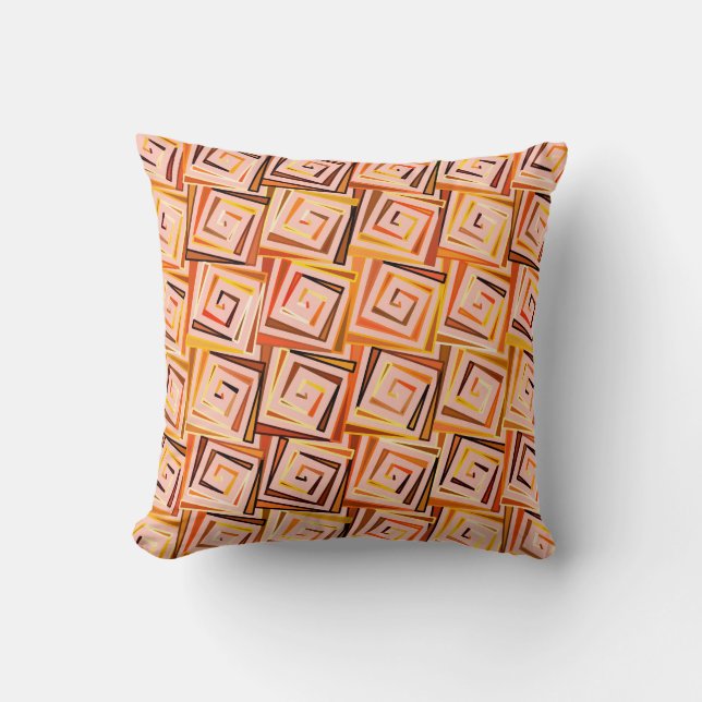Coussin spirales carrés modernes du milieu du siècle - cor (Recto)