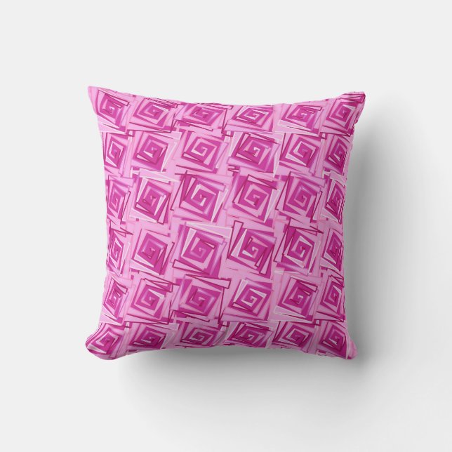 Coussin Spirales Carrés modernes, orchidée et violet (Recto)
