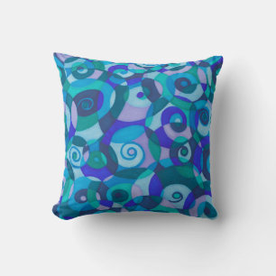 Coussin Spirales Vert Bleu