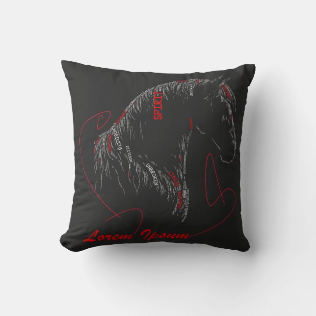 Coussin Spirit Inébranlable | Art de typographie de cheval (Recto)