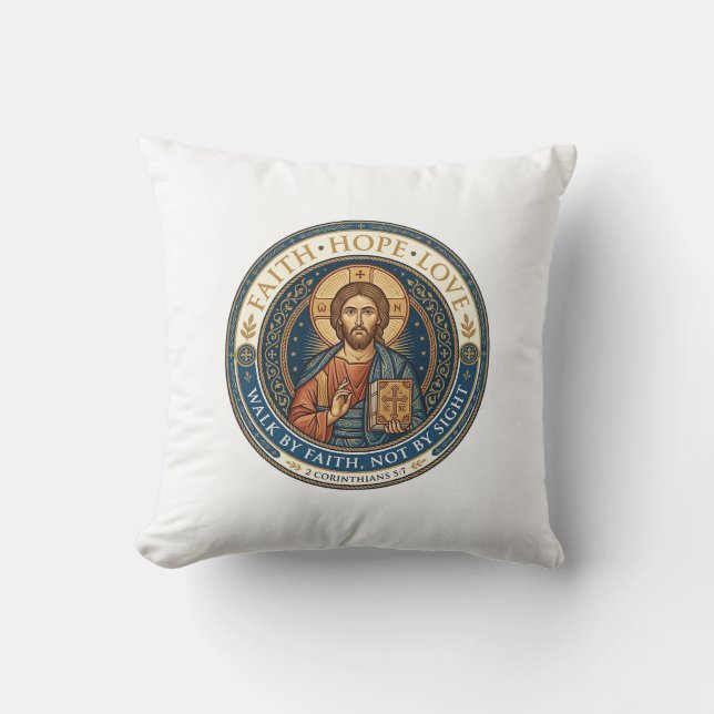 Coussin Spiritualité contemplative monastique de Jésus Gra (Recto)