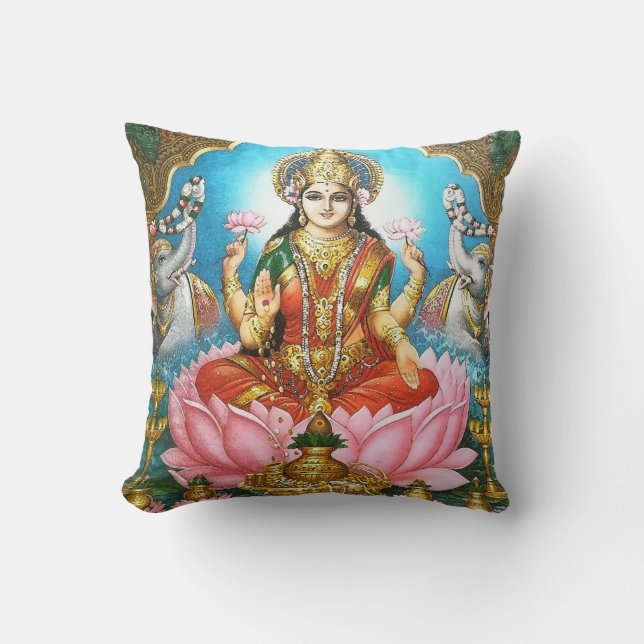 Coussin Spirituel Vintage Hindu Diety Lakshmi (Recto)